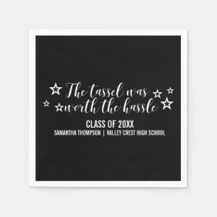 White Tassel Worth Hassle Graduation Paper Napkins