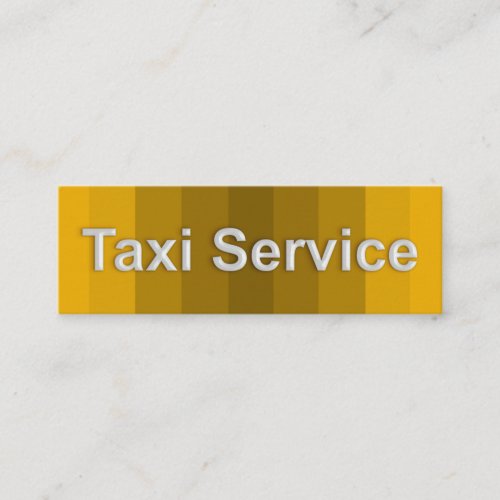 White Taxi Signage Yellow Shades Taxi Driver Mini Business Card