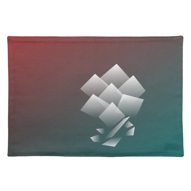 White teal burgundy cloth placemat (Front)