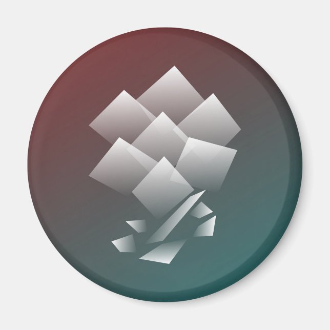 White teal burgundy magnet (Front)