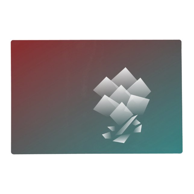 White teal burgundy placemat (Front)