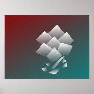 White teal burgundy poster