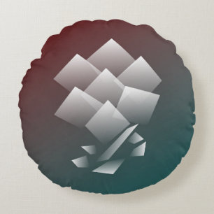 White teal burgundy round pillow