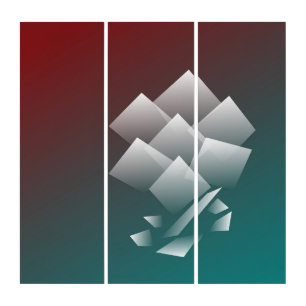 White teal burgundy triptych