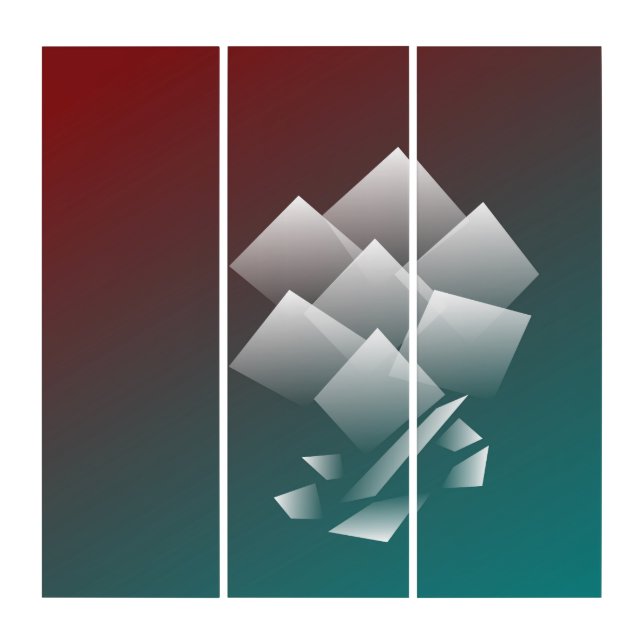 White teal burgundy triptych (Front)