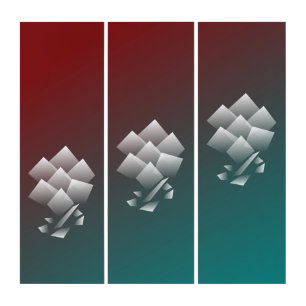 White teal burgundy triptych