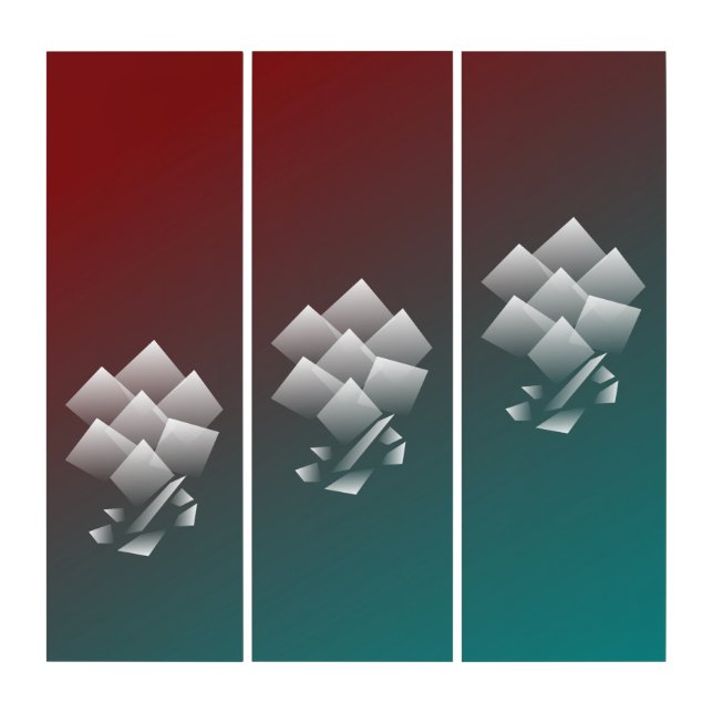 White teal burgundy triptych (Front)