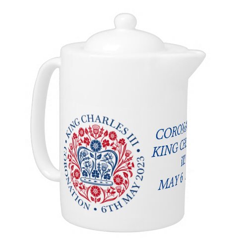 White Teapot  King Charles III Coronation