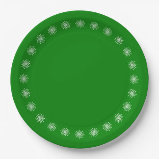 White teardrops paper plates
