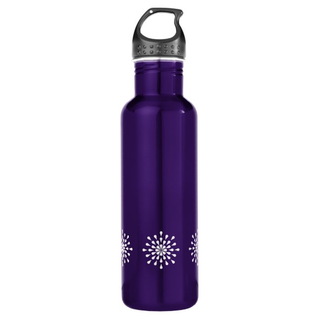 White teardrops stainless steel water bottle (Front)