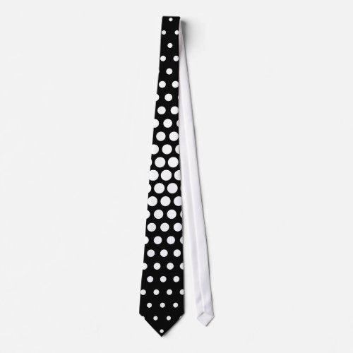 White Techno Dots Modern Black Tie