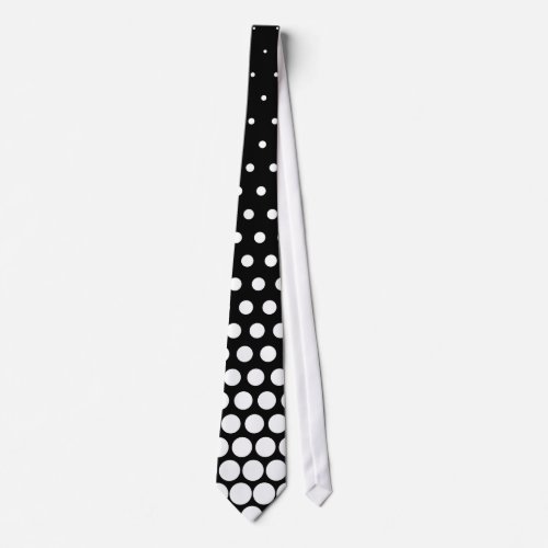 White Techno Dots Modern Black Tie