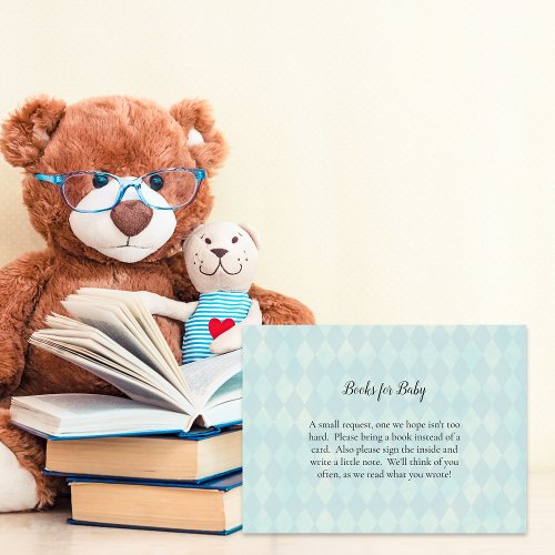 White Teddy Bear Books For Baby Shower Game Enclosure Card