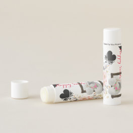 White Teddy Bear Floral Lip Balm