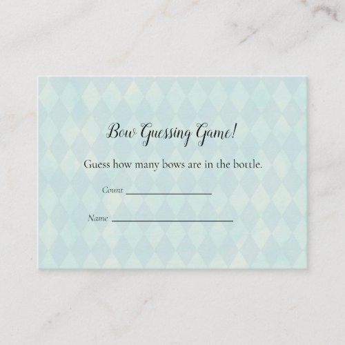White Teddy Bear Guessing Count Baby Shower Game Enclosure Card