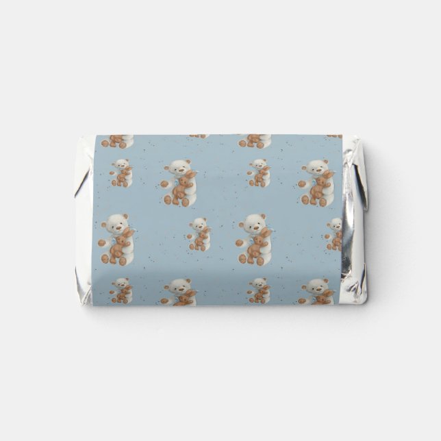 White Teddy Bear Wild One birthday  Hershey's Miniatures (Front)