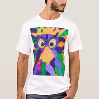 White Tee Shirt with Corus, Rooster Extraordinaire