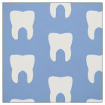 White Teeth On a Blue Background Fabric