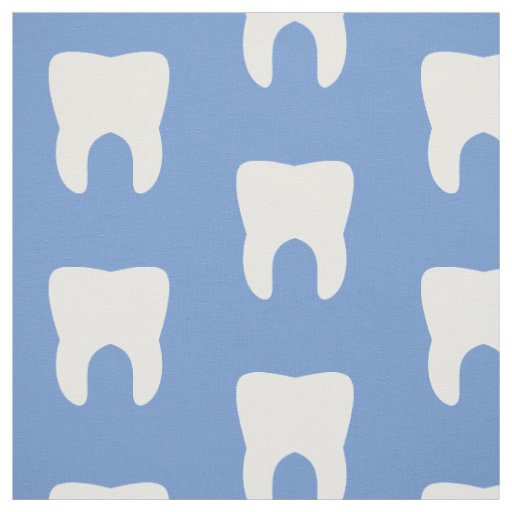 White Teeth On a Blue Background Fabric