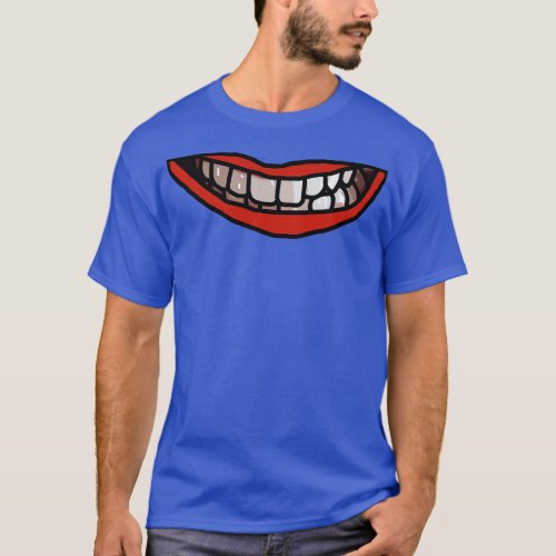 White Teeth Red Lips Mouth T_Shirt