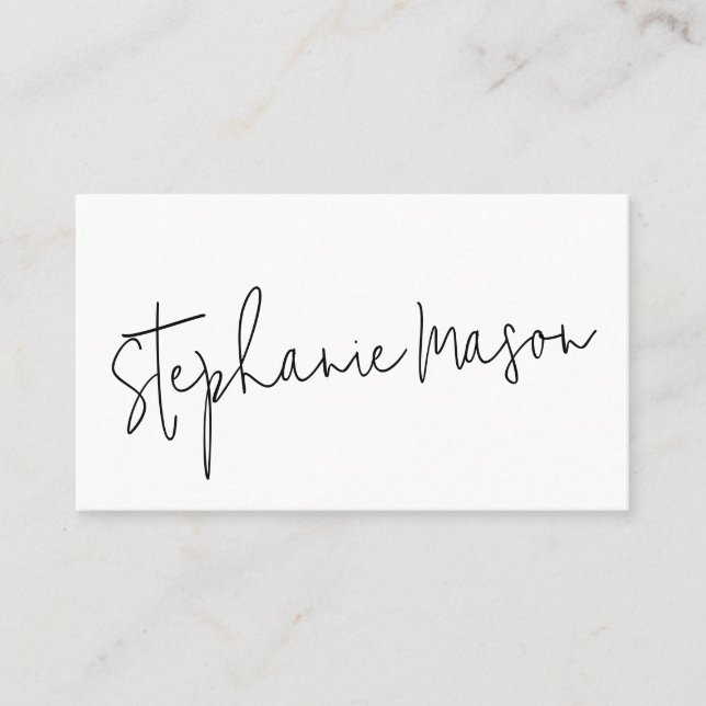 White Template Business Minimalist Script Simple  Card (Front)