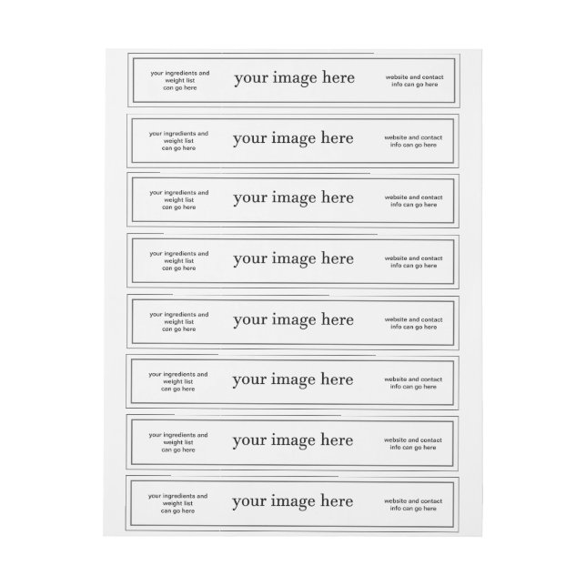 White Template Long Wrap Soap Label (Sheet)