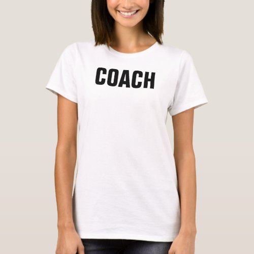 White Template Womens Gym Fitness Coach Trainer T_Shirt