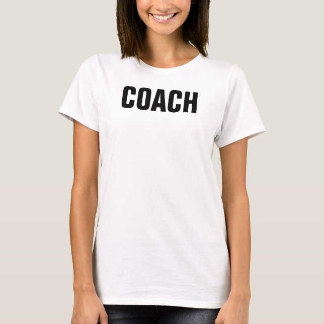 White Template Womens Gym Fitness Coach Trainer T-Shirt (Front)