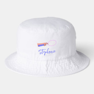 White Tennis Bucket Hat Custom Personalized Women