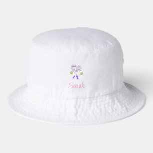White Tennis Bucket Hat Sun Personalized Player