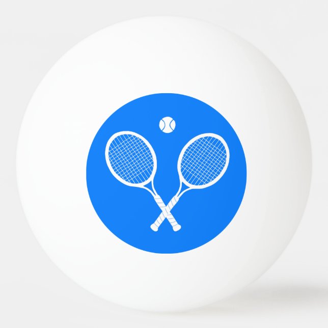 White Tennis Rackets Blue Ping Pong Balls (Front)