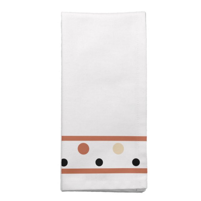 White Terra Cotta Sand Polka Dots Cloth Napkin (Folded)