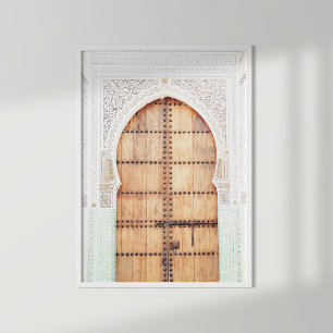 White & Terracotta Moroccan Door Architectural  Poster
