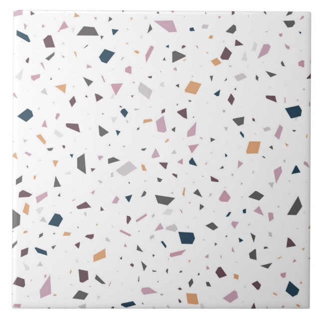 White terrazzo floor Ceramic Tile (Front)