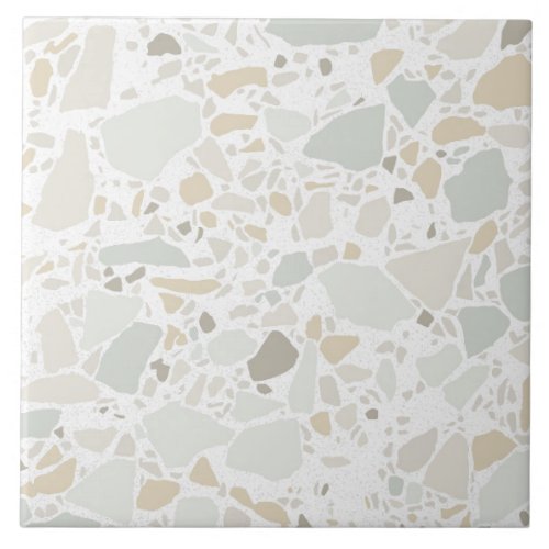 White Terrazzo Modern Simple Tile