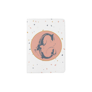 White terrazzo passport holder