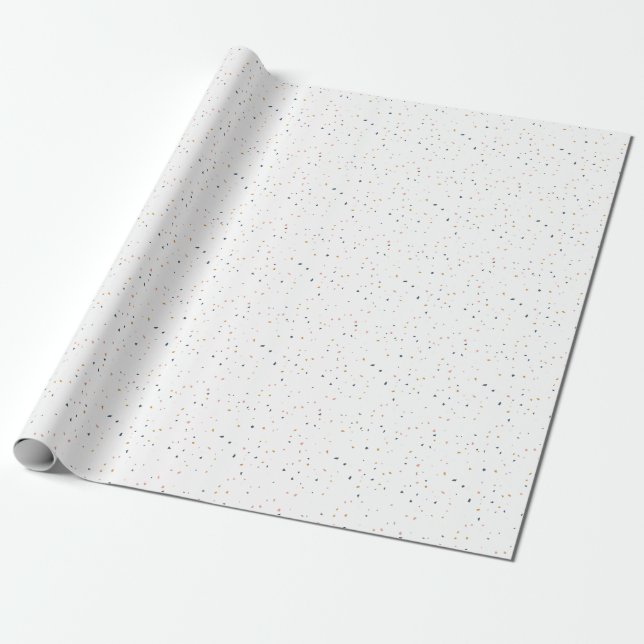 White terrazzo wrapping paper (Unrolled)
