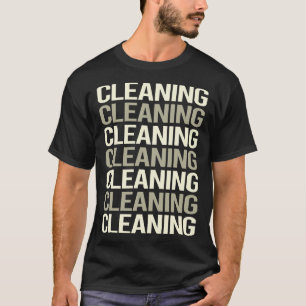 White Text Cleaning T-Shirt