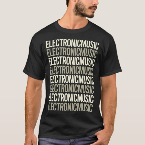 White Text Electronic Music T_Shirt