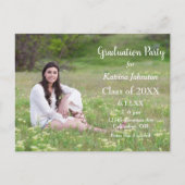 White Text Graduation Party Invitation Postcard (Front)