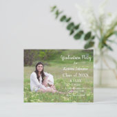 White Text Graduation Party Invitation Postcard (Standing Front)
