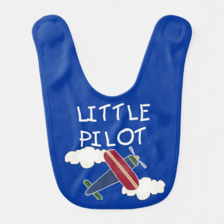 White Text Little Pilot Bib