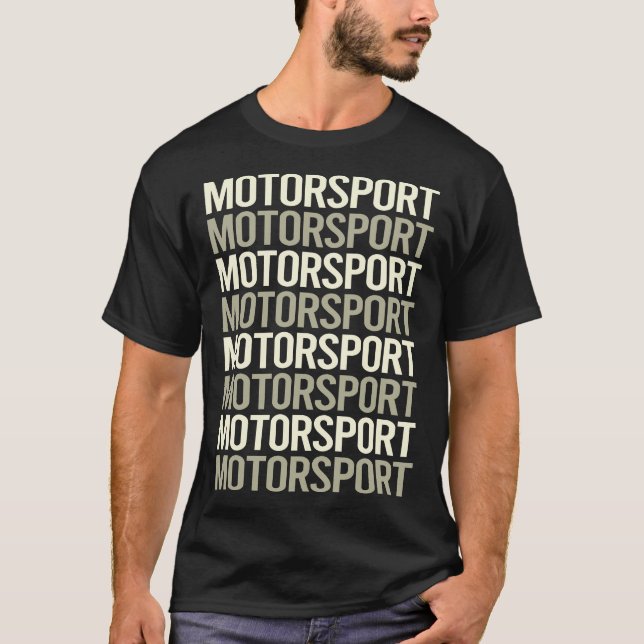 White Text Motor Sports T-Shirt (Front)