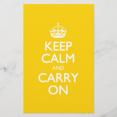 White Text on Vivid Yellow Keep Calm And Carry On