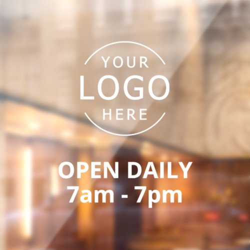 White Text Open Daily Your Own Logo Store Sign