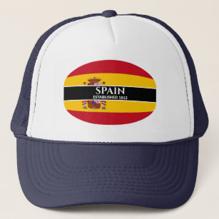 White Text Spain Established 1812 Flag Trucker Hat