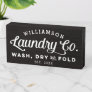 White Text Vintage Laundry Wash Dry Fold Wooden Box Sign