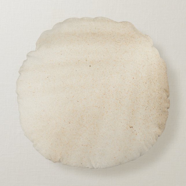 White textile with black shadow round pillow (Front)