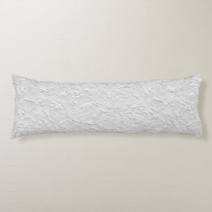 White Textured Stone, Monochrome Abstract Art Body Pillow