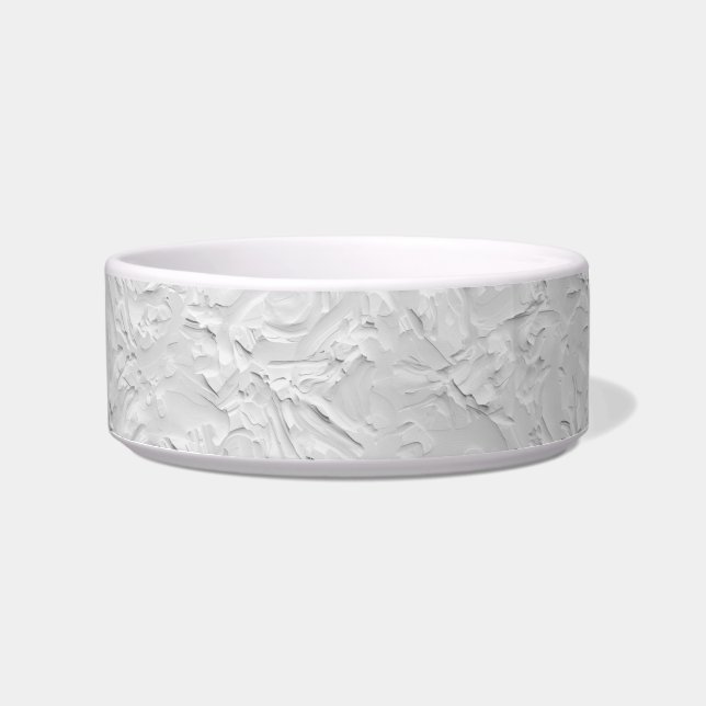 White Textured Stone, Monochrome Abstract Art Bowl (Front)